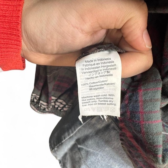 Madewell XS Plaid Button Front Cotton Blouse Long Sleeve Top Casual Fall Shirt - Picture 6 of 7